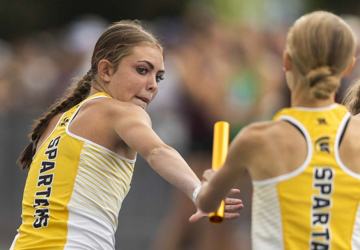 Scenes from the 3A state track and field championship at the Clarence F. Robison Outdoor Track & Field at BYU in Provo on Saturday, May 17, 2025.