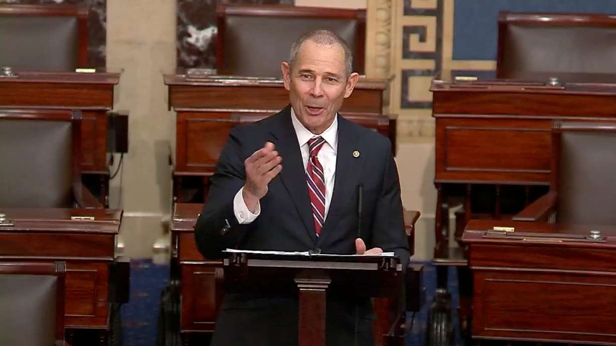 Sen. John Curtis, R-Utah, gives his first speech on the Senate floor, May 14. Curtis sat down with CNN anchor Manu Raju on “Inside Politics Sunday," where he discussed his thoughts on debt, tariffs and Social Security.