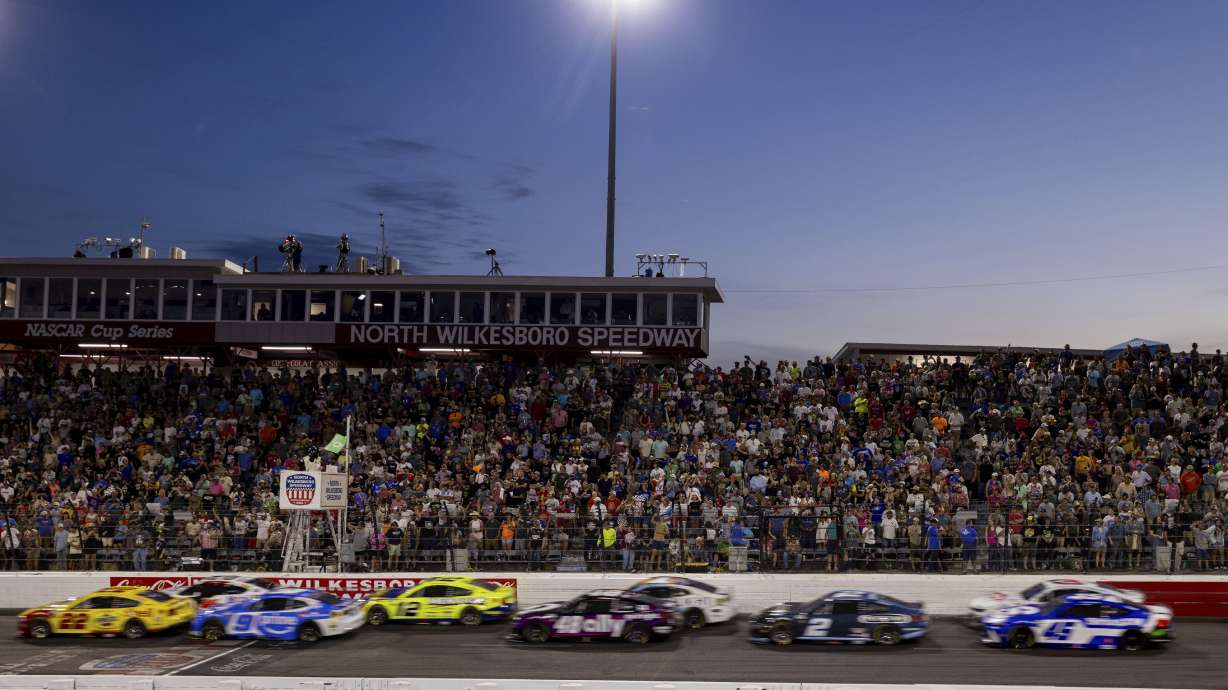 Green flag drops on a restart during the NASCAR All-Star Open auto race Sunday, May 18, 2025, in North Wilkesboro, N.C.