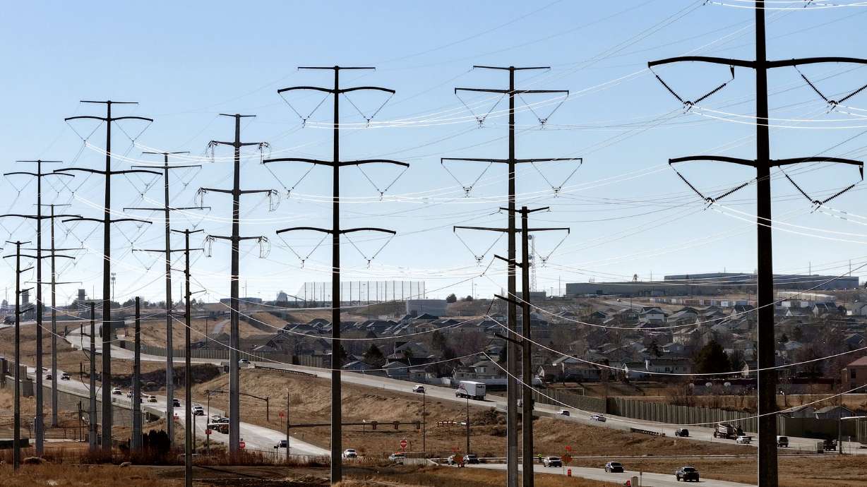 Power lines are pictured along the Mountain View Corridor in West Valley on Jan. 29. A new study has revealed just how much your location impacts your energy costs.