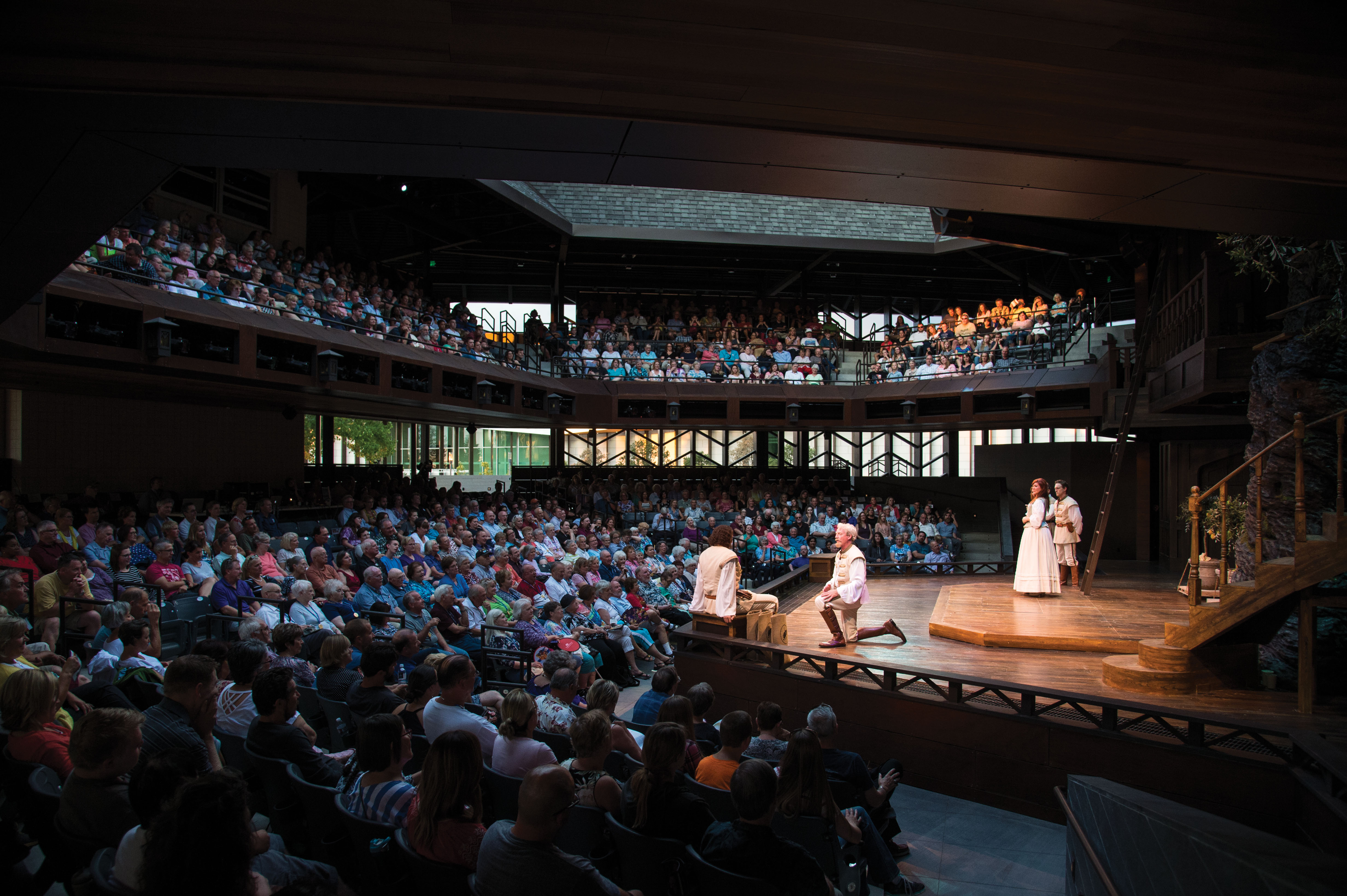 A scene from "Much Ado About Nothing" in the new Engelstad Shakespeare Theatre at the Utah Shakespearean Festival on June 28, 2016.