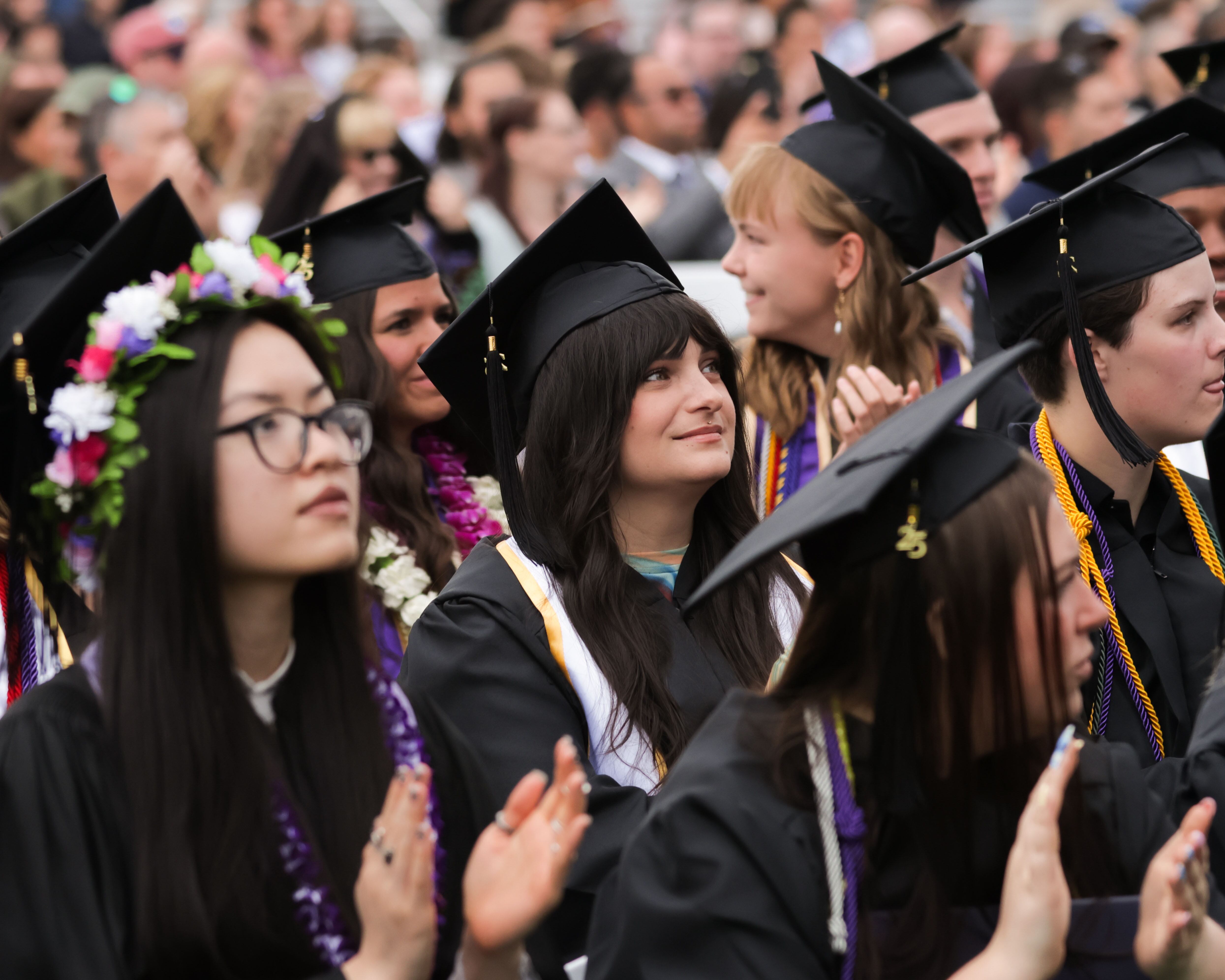 Students gather for the undergraduate commencement ceremony at Westminster University on May 17.