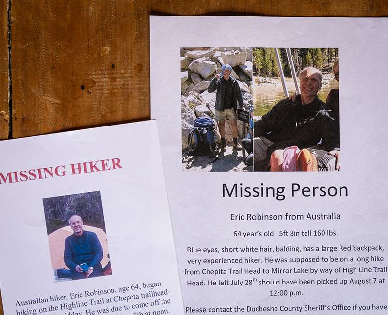 Eric Robinson’s friends and family spread these missing persons fliers after he failed to return from a hike on the Uinta Highline Trail during the summer of 2011.