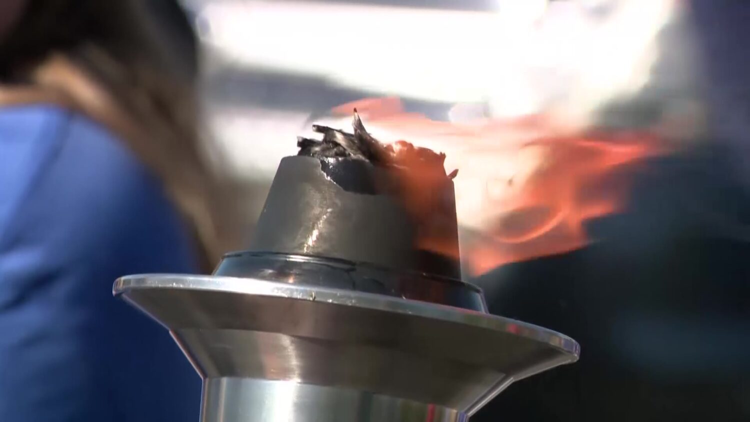 The Special Olympics torch is pictured in Clearfield on Tuesday.