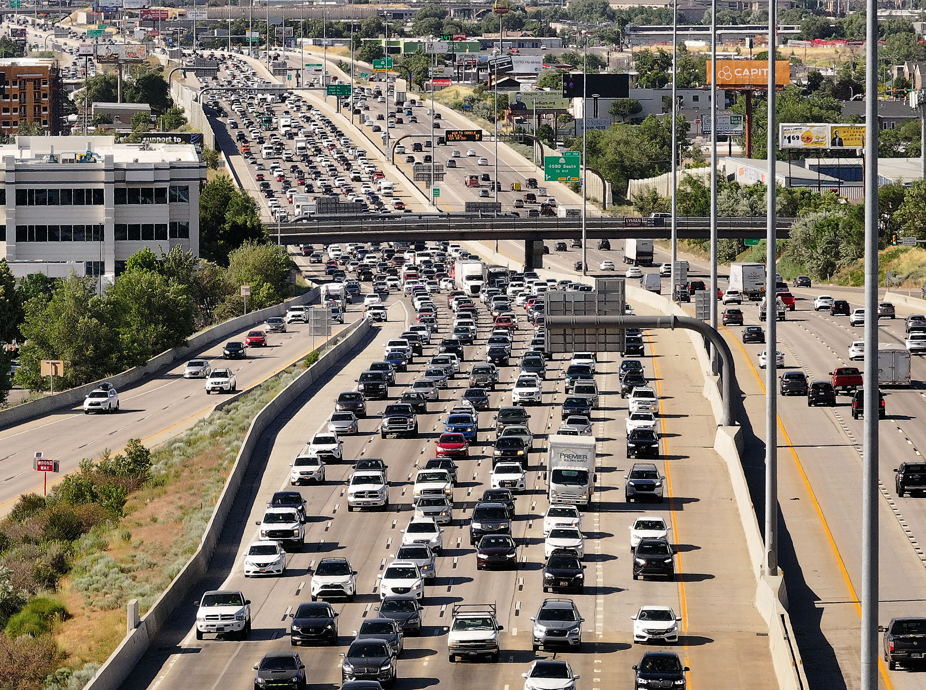I-15 in Salt Lake City on June 13, 2024. Utah troopers say trends seen since implementing changes to the state's road rage law last year could help create new programs to address the issue.
