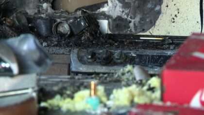 Damage is shown on Wednesday after fire destroyed the home of Dennis and Jesica Treadway in West Valley City Monday. They remain grateful after many challenges.