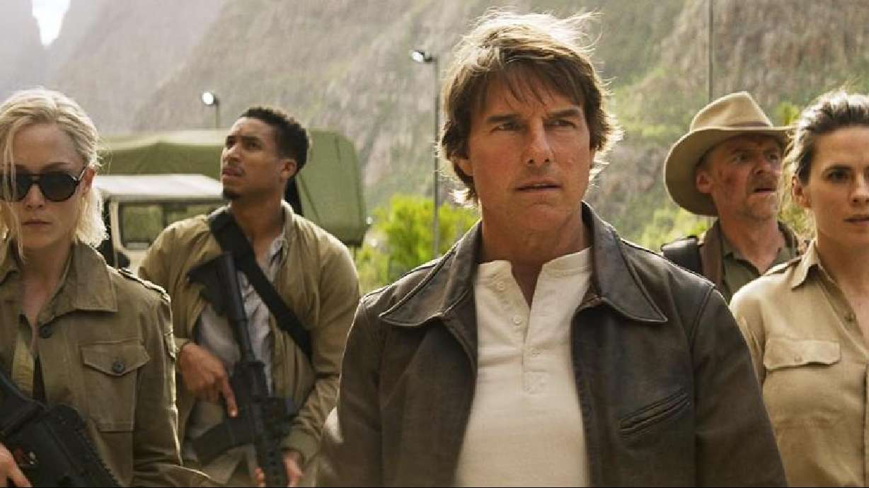 Tom Cruise, Simon Pegg, Hayley Atwell, Pom Klementieff and Greg Tarzan Davis in "Mission: Impossible — The Final Reckoning."