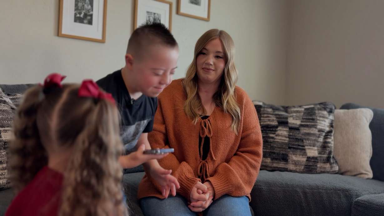Eight-year-old Brandon Barela sings Jelly Roll’s “I’m Not Okay” at the family’s home in Harrisville.