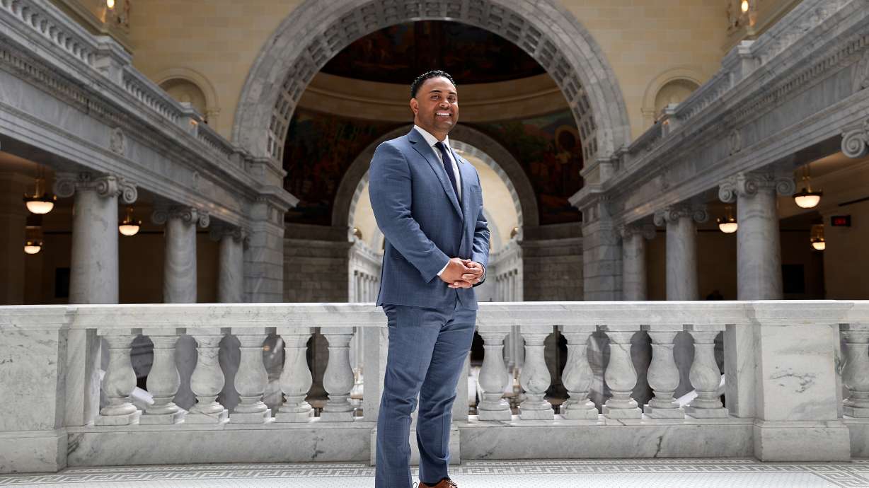 Rep. Doug Fiefia, R-Herriman, poses for a portrait at the Capitol in Salt Lake City on May 21. Fiefia was tapped to lead a national task force to guide state policy on artificial intelligence.