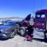 Cement truck collides with multiple vehicles, snarling traffic on Pioneer Crossing