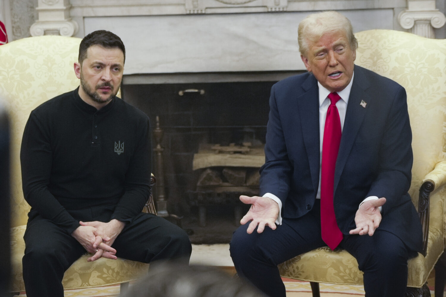 President Donald Trump, right, meets with Ukrainian President Volodymyr Zelenskyy in the Oval Office at the White House,  Feb. 28, in Washington.