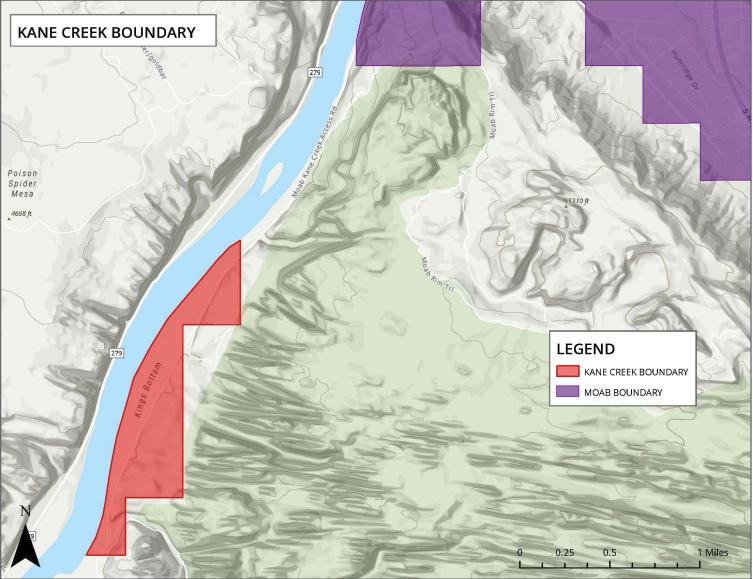 The photo shows the site of a proposed new city, Echo Canyon, southwest of Moab in Grant County. Developers of the site, previously called Kane Creek, are pursuing an alternative development route outlined in a 2024 state law.