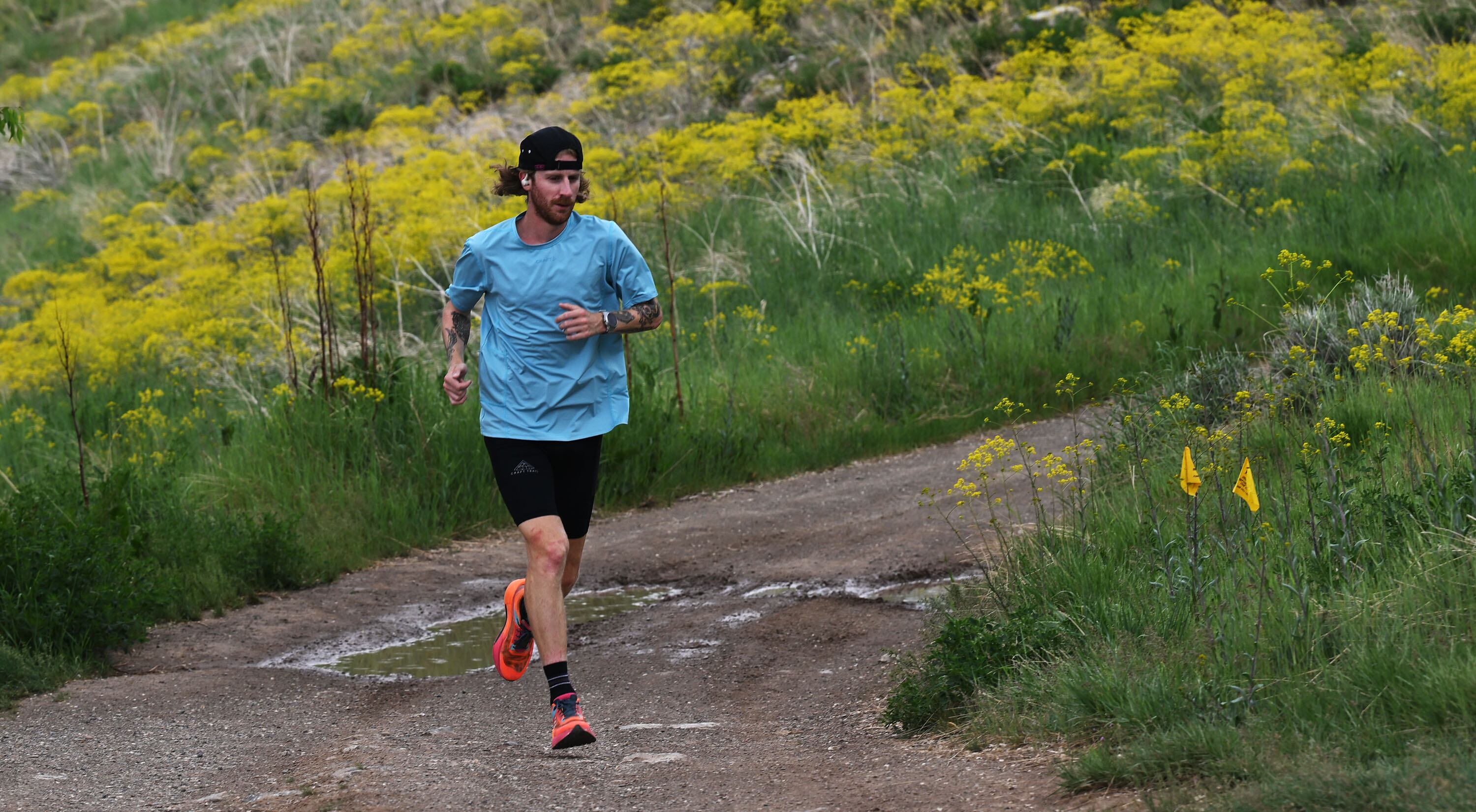 Grant Barnette runs along the Bonneville Shoreline Trail on May 5.