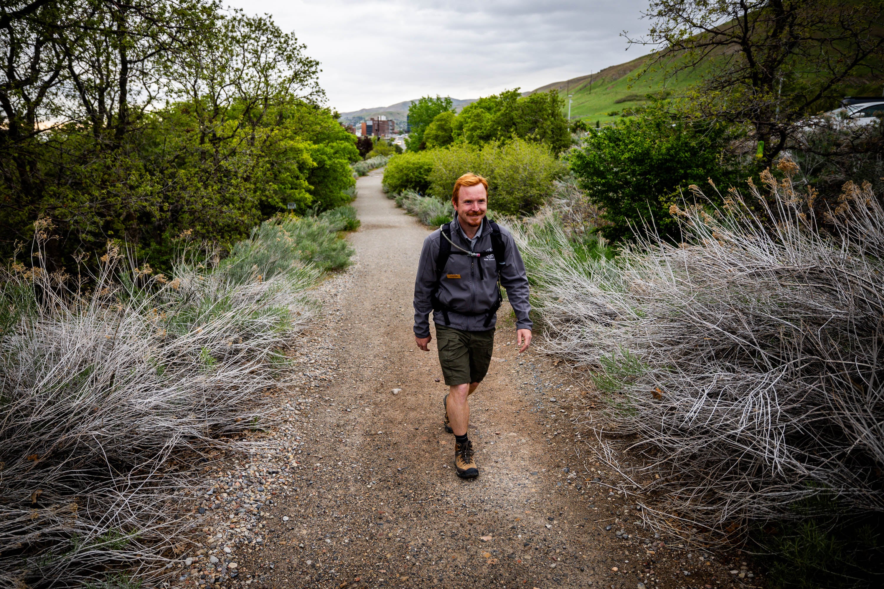 Kyle Webster, from Sandy, hikes on the Bonneville Shoreline Trail in Salt Lake City on May 5.