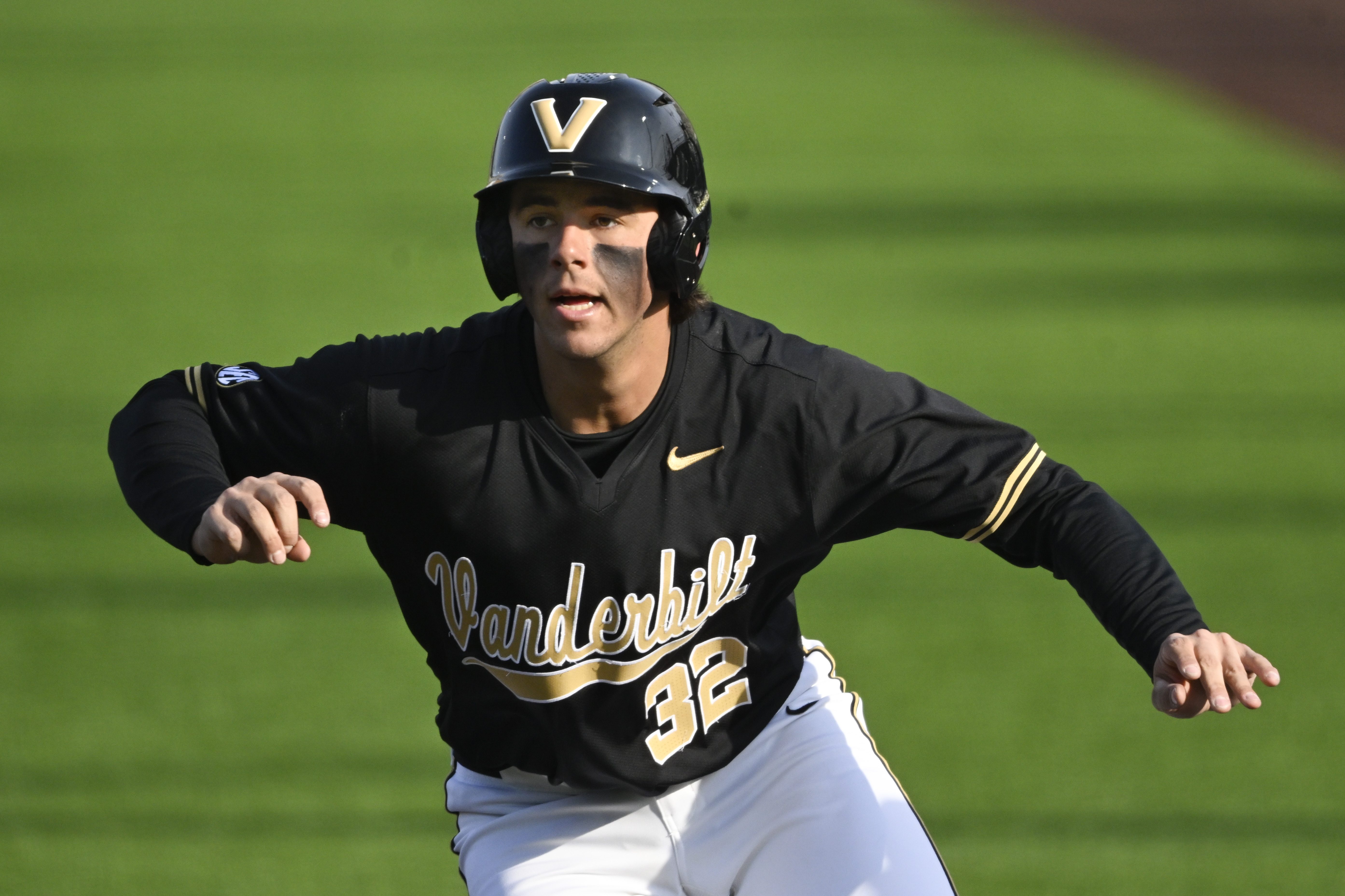 FILE - Vanderbilt'sRiley Nelson during an NCAA baseball game against Air Force, Feb. 18, 2025, in Nashville, Tenn. 