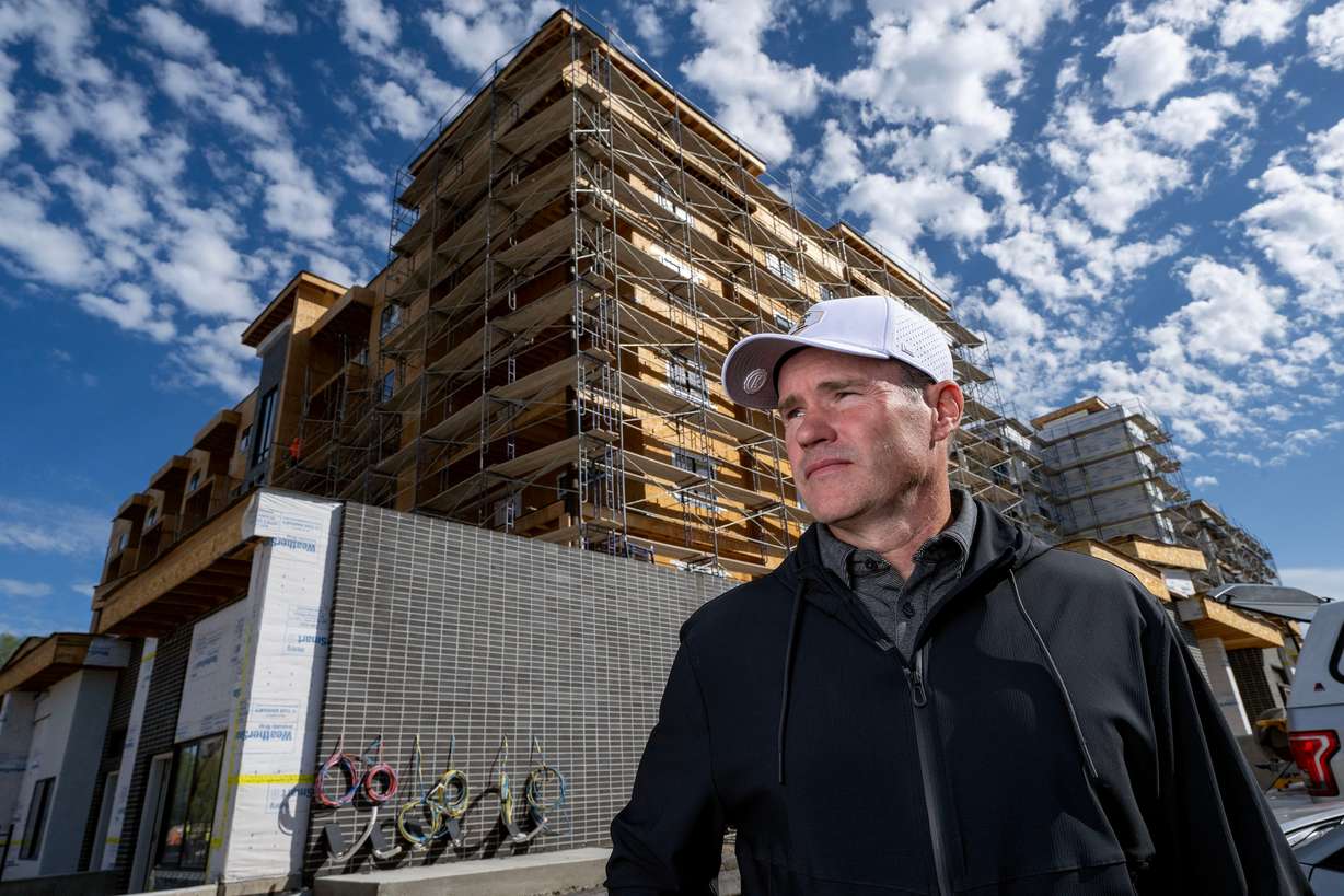 Tom Henriod, head of Rockworth Companies, at a construction site in Layton on Thursday.