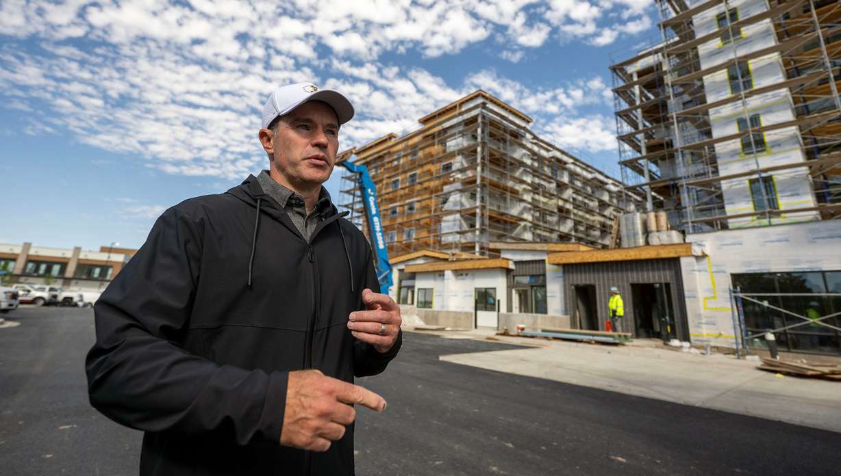 Tom Henriod, head of Rockworth Companies at a construction site in Layton on Thursday.