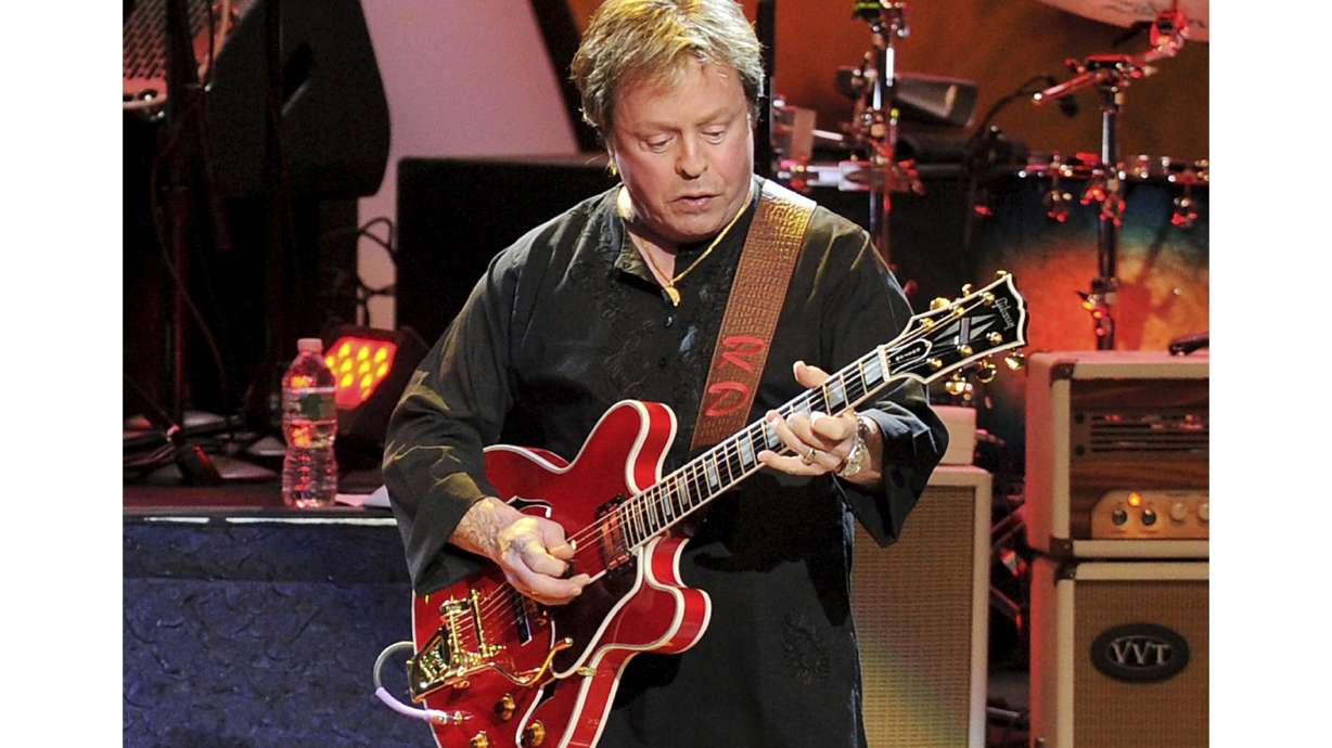 Guitarist Rick Derringer performs at Radio City Music Hall in New York on July 7, 2010. Derringer died at the age of 77 on Tuesday.