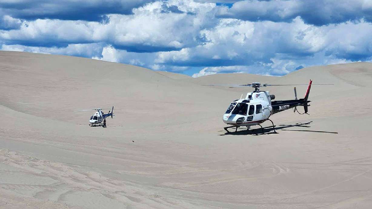 Medical helicopters land at the St. Anthony Sand Dunes over Memorial Day weekend. A man who died following a UTV accident at the dunes has been identified.