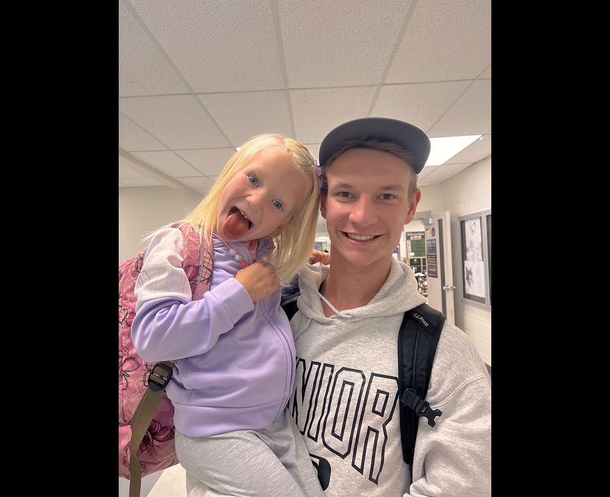 Jaden Hansen at school with his 5-year-old sister, Kazia Hansen, in Blackfoot, Idaho.