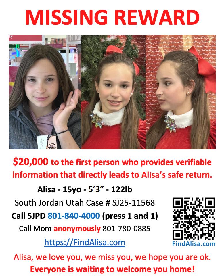 A poster created by Alisa Petrov's family.