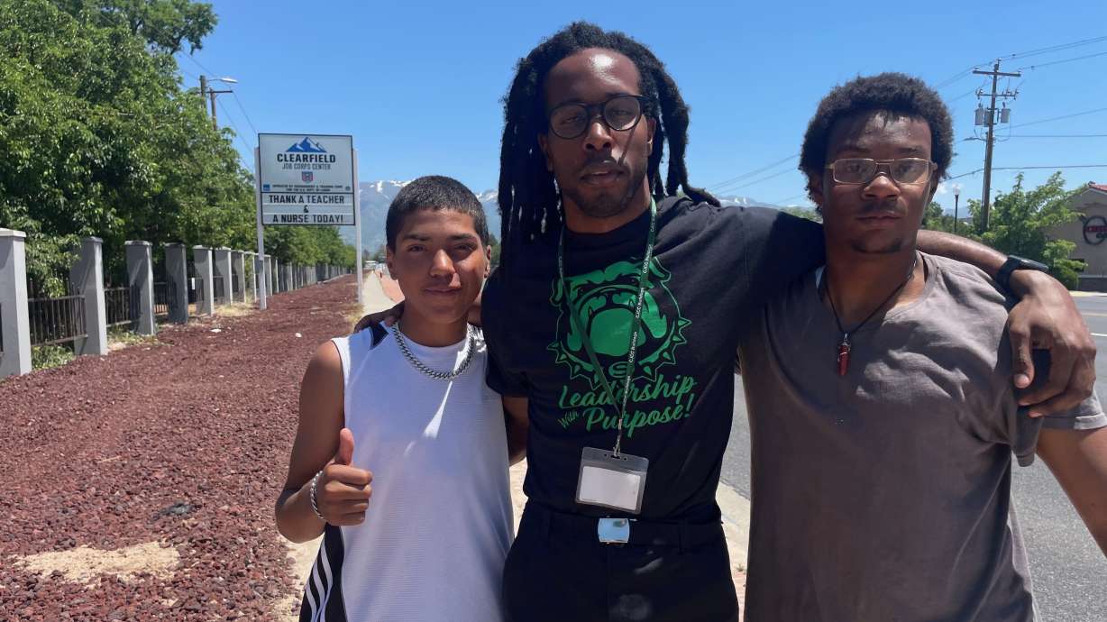 Clearfield Job Corps students Adrian Asencio, Wayne Summerset and Jaiydin Watley on May 30, 2025. A settlement has been reached that will keep 99 Job Corps centers open.