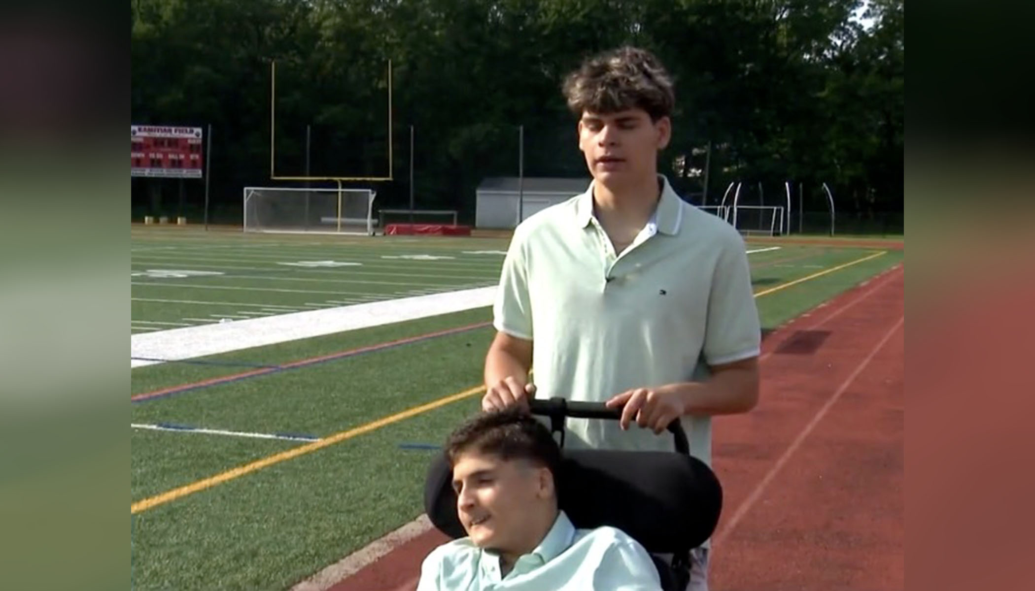 'This is the happiest kid': Twins, one with cerebral palsy, compete together at track event