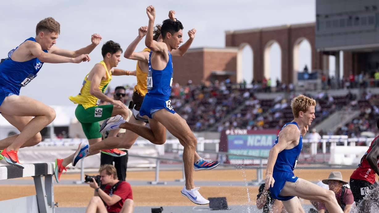 BYU's James Corrigan was one of five athletes from the state of Utah to qualify for the NCAA outdoor track and field championships in the 3,000-meter steeplechase, May 30, 2025, in College Station, Texas.