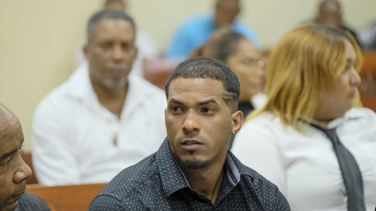 FILE - Tampa Bay Rays shortstop Wander Franco attends his trial on charges of sexually abusing a minor, sexual and commercial exploitation against a minor and human trafficking, in Puerto Plata, Dominican Republic, Thursday, Dec. 12, 2024.