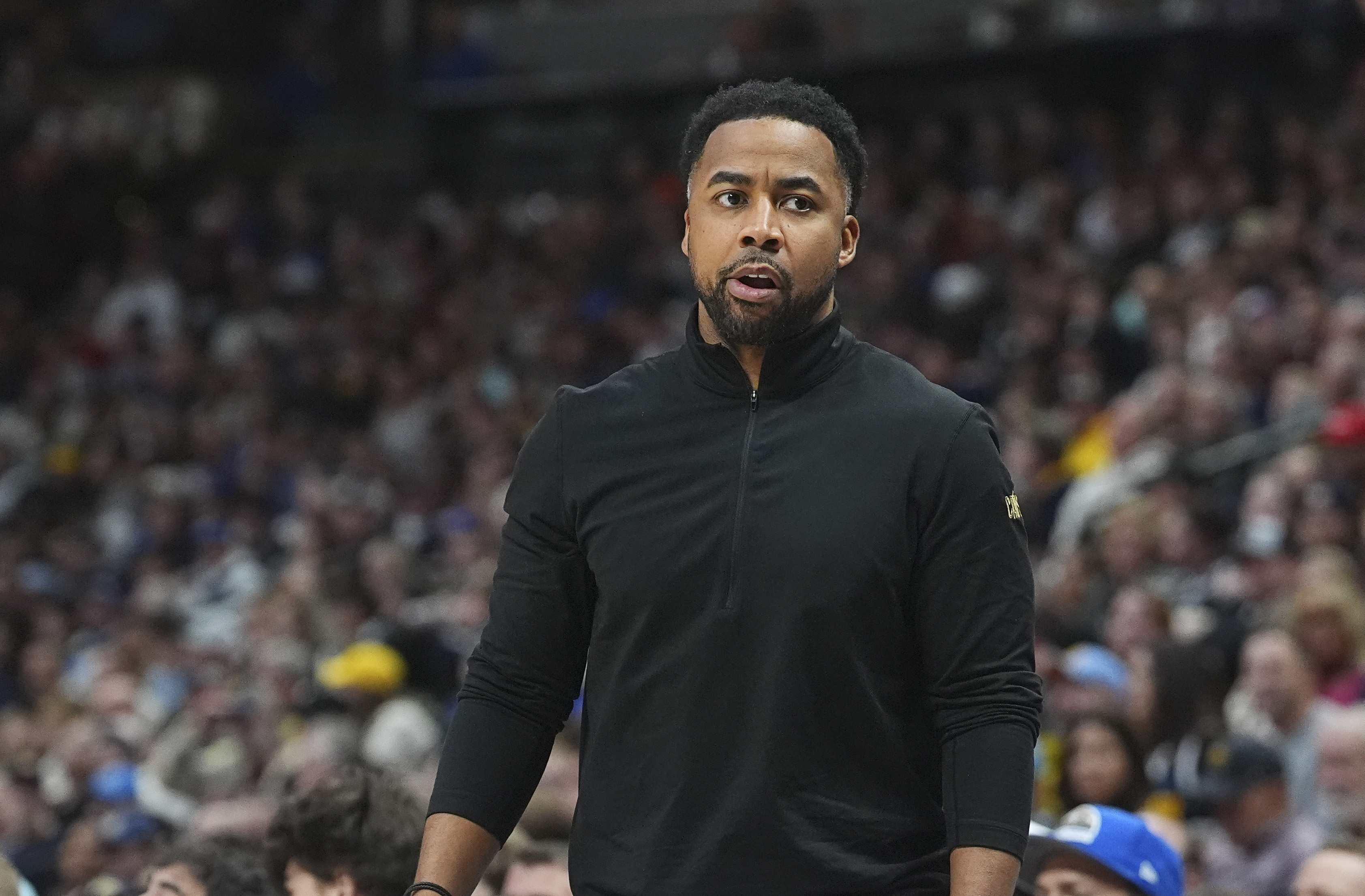 FILE - Cleveland Cavaliers assistant coach Johnnie Bryant in the second half of an NBA basketball game, Dec. 27, 2024, in Denver. 
