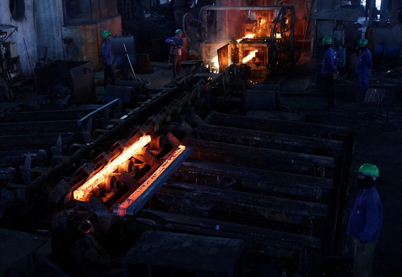 Casted steel bars emerge at a manufacturing factory at Viramgam, Gujarat, India, April 7. The EU and U.S. reported progress on trade talks as new metals tariffs were imposed beginning on Wednesday. - Amit Dave, Reuters
