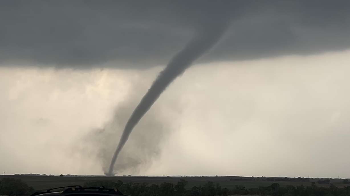 An aggressive looking rope tornado touched down near Arnett, Okla., on May 18.