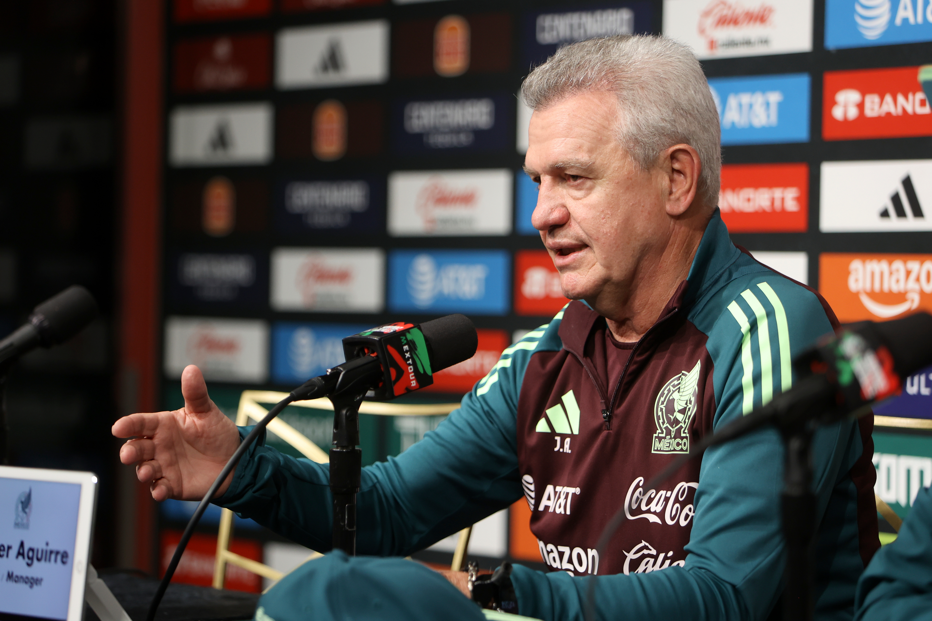 Mexico national soccer team manager Javier Aguirre talks to the media ahead of a game against Switzerland during a press conference at Rice-Eccles Stadium in Salt Lake City on Friday.