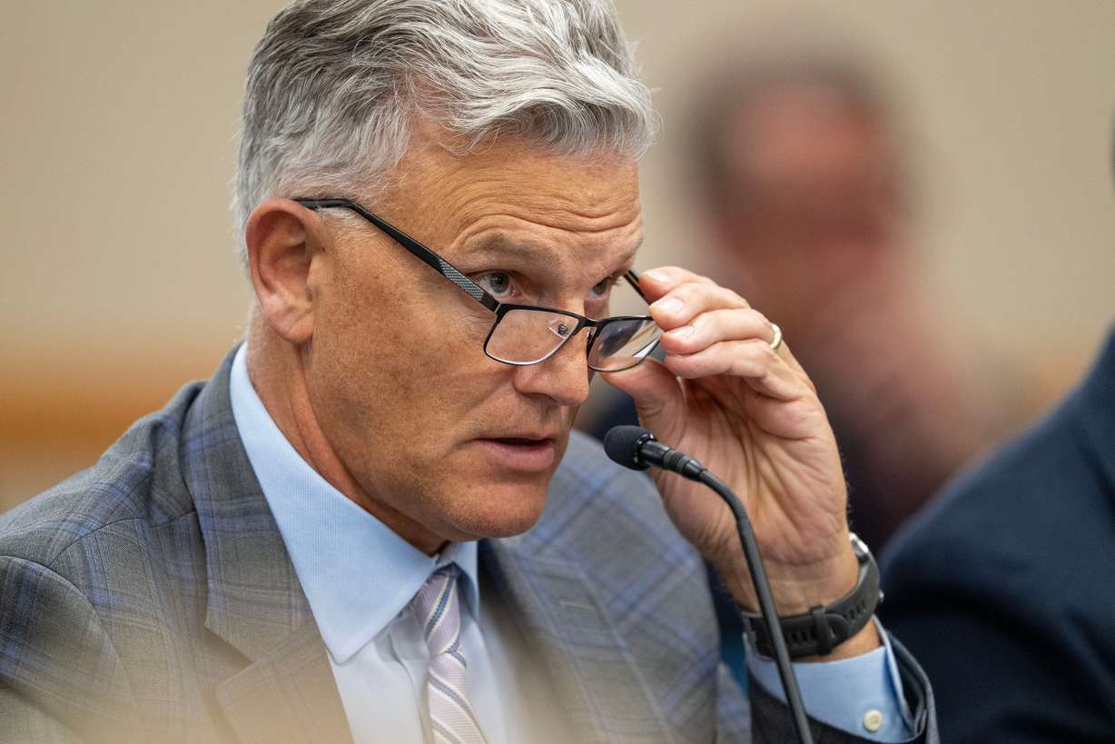 Vice Chairman Steve Neeleman, M.D., at the Utah Board of Higher Education meeting in South Salt Lake on Friday. The meeting showed some of the future of Utah's higher education.