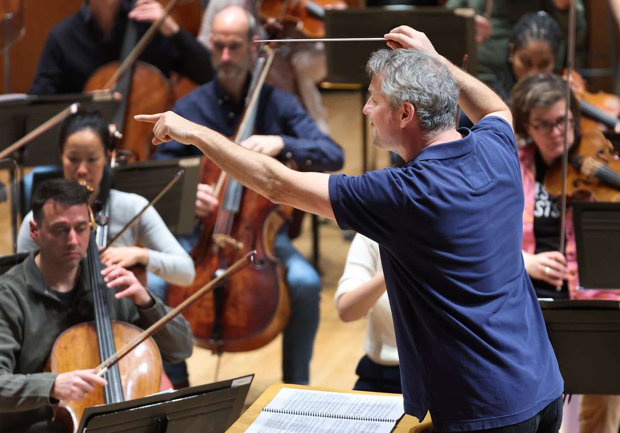Utah Symphony Music Director Markus Poschner rehearses with the Utah Symphony at Abravanel Hall in Salt Lake City on Nov. 20, 2024.