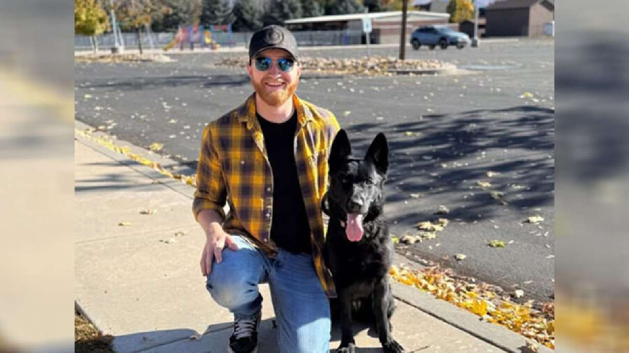 Deputy Austin Nielsen and K9 Nova with the Weber County Sheriff's Office in an undated photo. Nova died Saturday due to a medical condition.