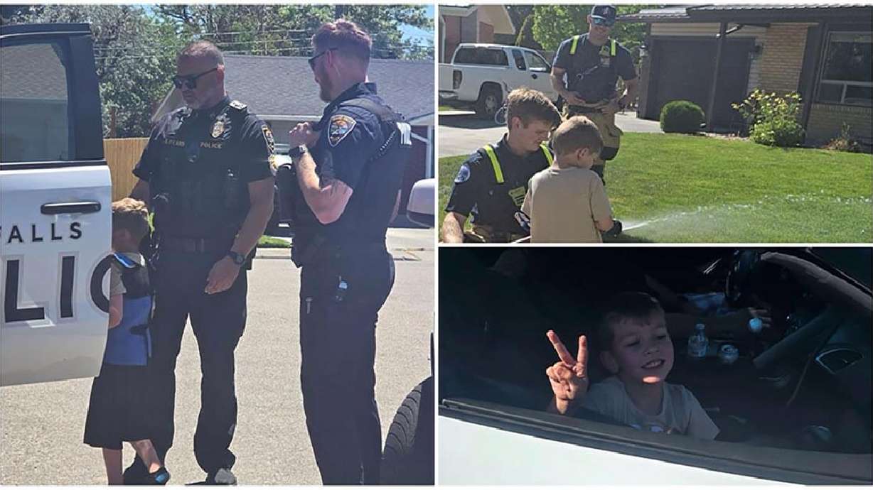 Idaho Falls Police, Idaho Falls Fire and a handful of sports car owners are some of the community members who showed up to celebrate 7-year-old Brennan Haven’s birthday in Idaho Falls in these undated photos.