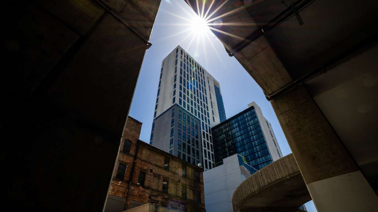 Astra Tower, the tallest building in Utah, reaches 41 stories high in Salt Lake City on May 30.
