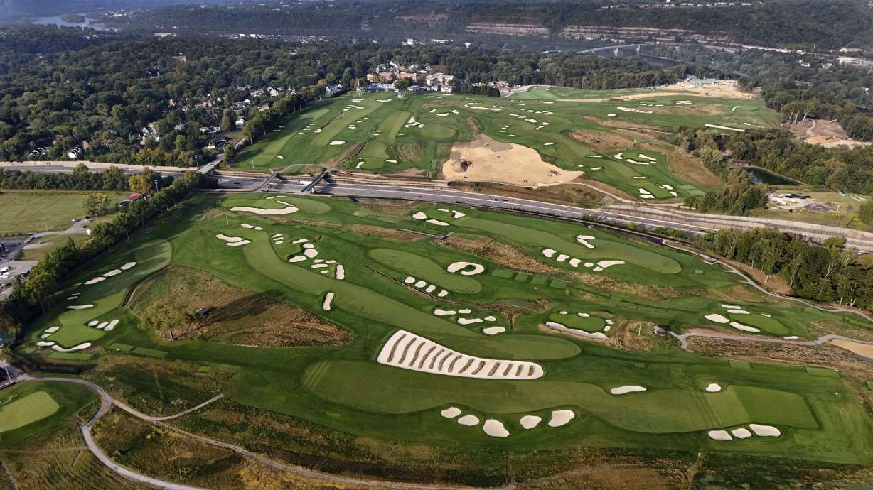 FILE - This is an overall photo of Oakmont Country Club in Oakmont, Pa., Monday, Sept. 16, 2024, the course for the 2025 U.S. Open golf tournament.