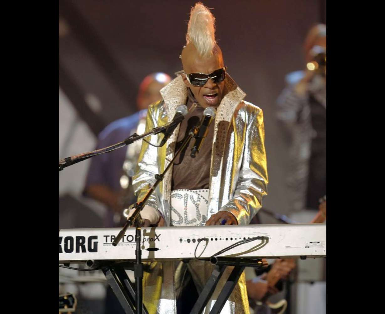 Sly Stone from the group Sly and the Family Stone performs at the 48th Annual Grammy Awards on Feb. 8, 2006, in Los Angeles.