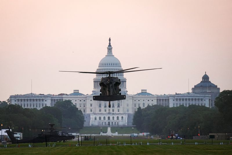 A Sikorsky UH-60 Black Hawk helicopter at the National Mall in Washington, June 11. The Army said Friday four special operations soldiers were presumed killed after their Black Hawk crashed during a training exercise in Washington state.