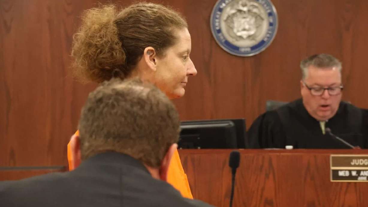 Defendant Jessica Sabo appears for her sentencing before 5th District Judge Meb Anderson, Cedar City, Tuesday.