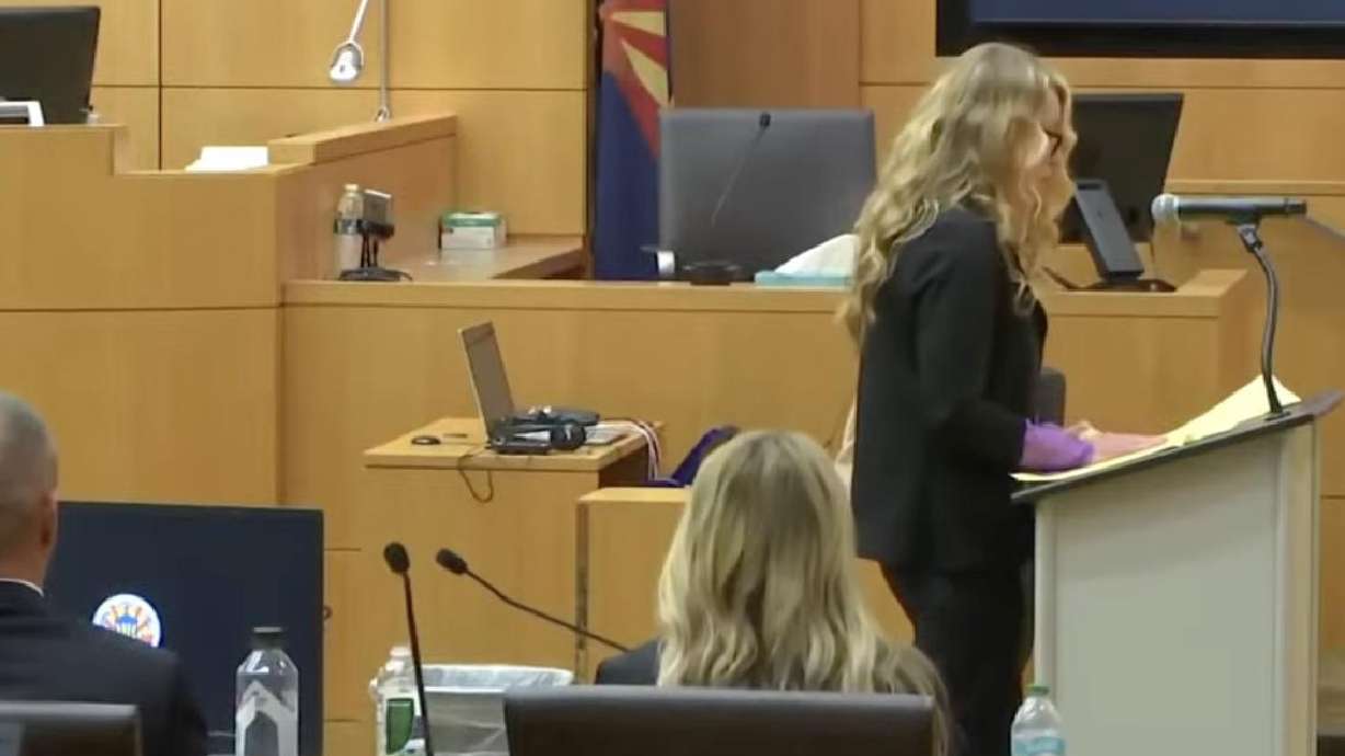 Lori Vallow Daybell gives closing arguments in her third jury trial on Wednesday. A jury found her guilty on Thursday of conspiracy to commit murder.