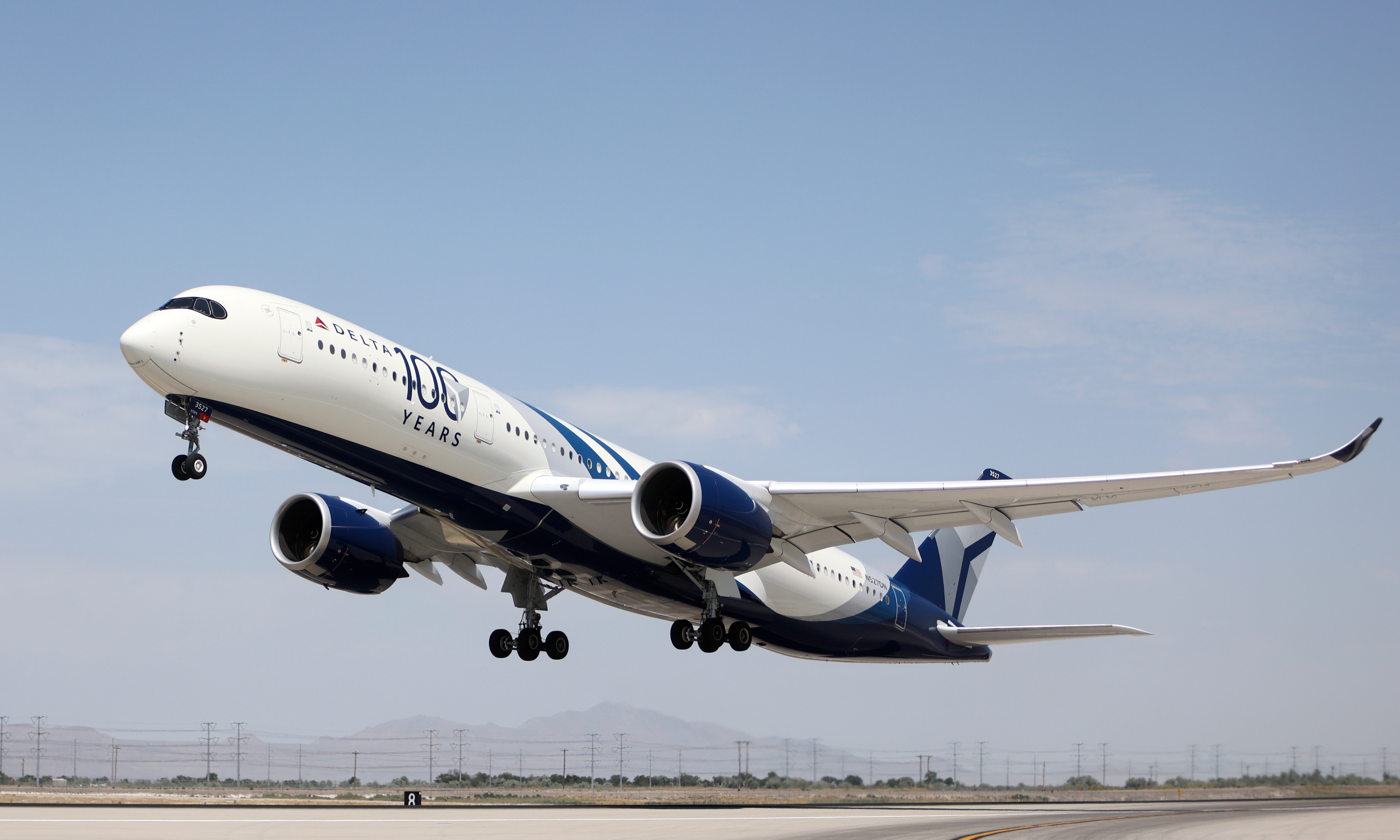 An A350 plane departs for Delta’s first direct flight from Salt Lake City to Incheon, South Korea, at the Salt Lake City International Airport in Salt Lake City on Thursday.