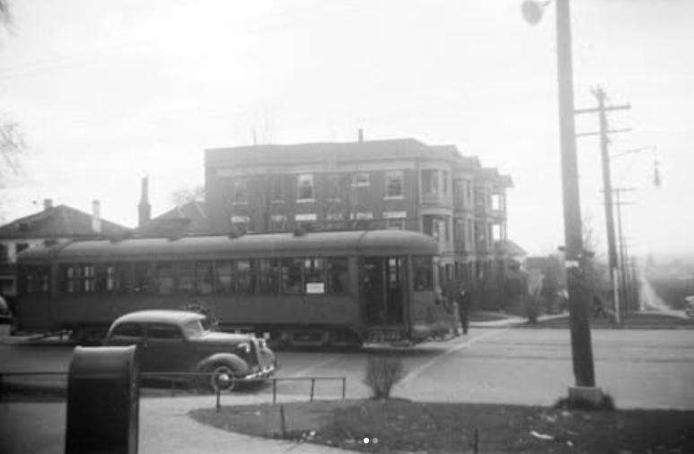 An area at 200 South and 1300 East, sometime before 1945. This was the last streetcar line that ran in Salt Lake, the No. 5 line between Main Street and East High. The last remnant of our 140-mile system, the line was eliminated in October 1945. This photo was taken in the heart of the neighborhood once known as Fuller's Hill.