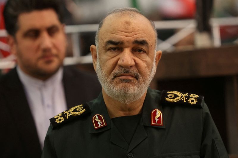 Islamic Revolutionary Guard Corps Commander-in-Chief Maj. Gen. Hossein Salami, attends a ceremony in Tehran, Iran, Jan. 3, 2023. Salami was reportedly killed in Friday's Israeli strikes, according to Iranian state media.