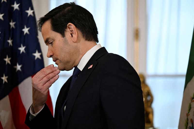 Secretary of State Marco Rubio at the State Department in Washington, Feb. 27. Rubio said the U.S. was not involved in the Israeli strikes Friday.