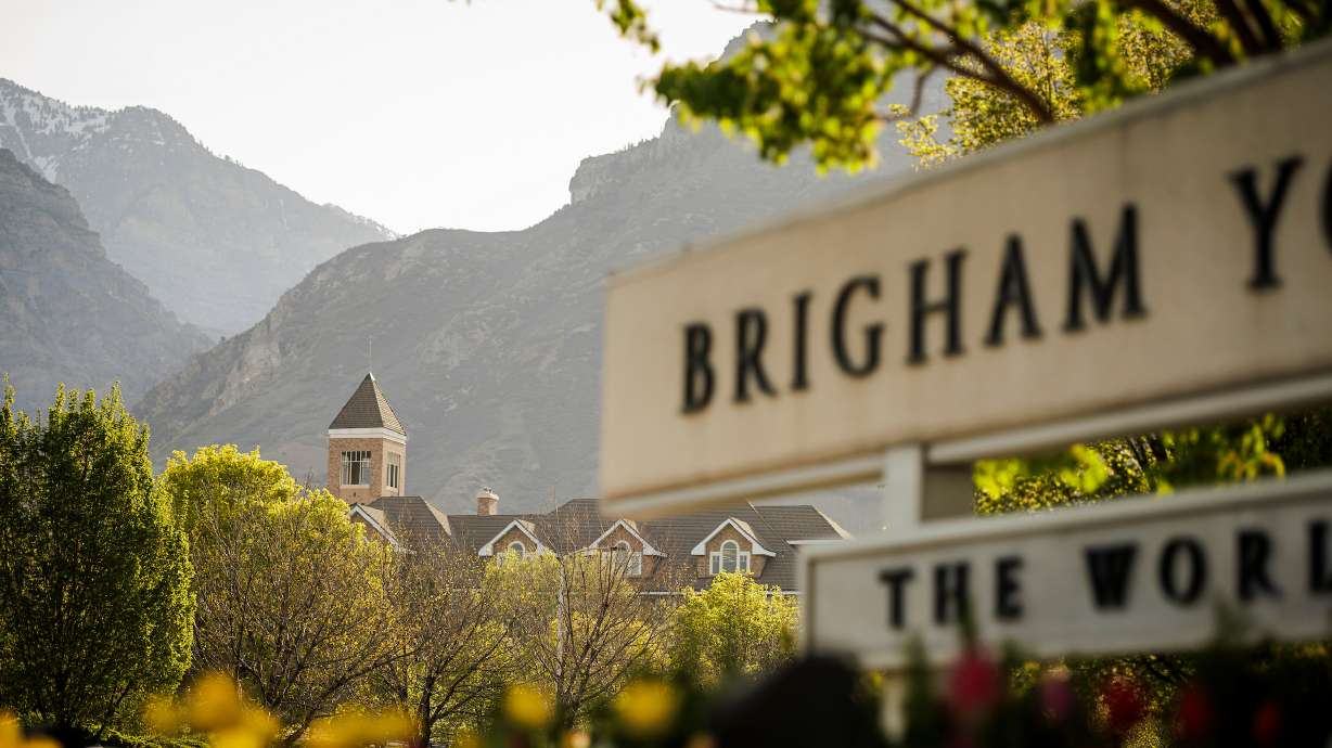 A man accused of shooting a BB gun into a group of people on the Brigham Young University campus on Sunday has been arrested, authorities said.