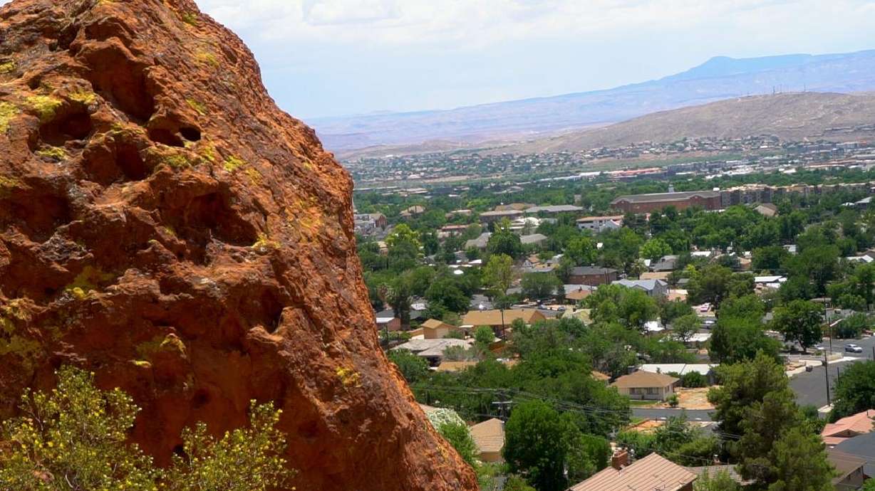 New signage is being installed on the Diagonal Street Cliffs trail in St. George, June 4. A proposed project at the trail was recently presented to the Washington County Habitat Conservation Advisory Committee.
