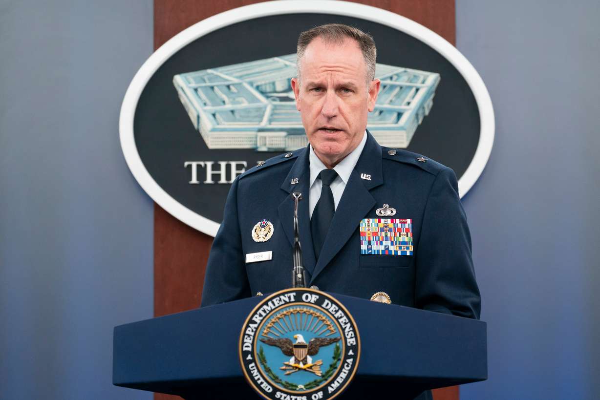 Pentagon spokesman Air Force Brig. Gen. Patrick Ryder speaks during a media briefing, Oct. 20, 2022. Utah Rep. Celeste Maloy rejected an amendment to implement a 2022 Pentagon policy for military reimbursements for abortion-related travel Friday.